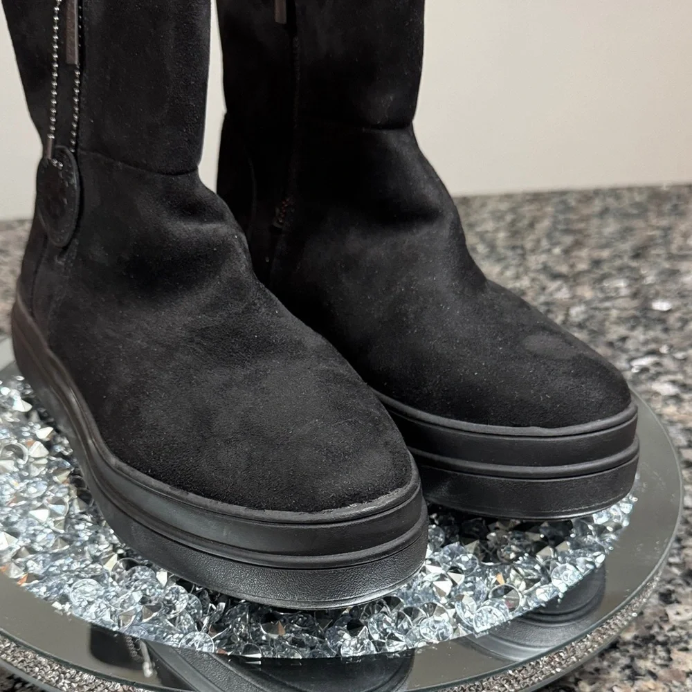 J Slides suede leather waterproof Black Winter ankle Boots NEW 8.5